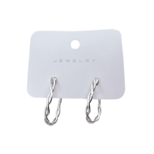 E1236 Orecchini a Cerchio in Oro Bianco, Gioielli Classici Unisex in Lega - Product Image 1