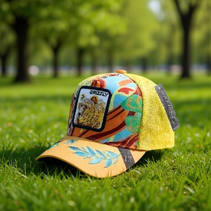 Cappello Trucker Grizzly a 6 Pannelli in Rete Traspirante Unisex Stile Streetwear Primavera Estate Casual per Adulti Misura 58-60Cm - Product Image 2