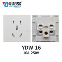 YUADON YDW-16 Nouvelle prise murale AC 10A à 5 trous à enclenchement rapide, entièrement en cuivre, certifiée CCC, avec porte de sécurité, compatible AUS US