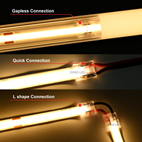 Connecteur de bande LED COB à 2, 3, 4 et 5 broches, connexion rapide sans soudure pour bande LED transparente et sans interstice de 5 mm, 8 mm, 10 mm et 12 mm