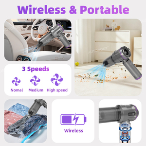 Aspirateur de voiture sans fil portatif mini, moteur sans balais 3 vitesses, aspiration maximale <span class=keywords><strong>18</strong></span> <span class=keywords><strong>Kpa</strong></span>, puissance 100W, autonomie 38 min, pour la poussière - Product Image 3