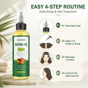 Minyak Batana untuk Rambut, Kulit Kepala & Kulit, Minyak Biji Alami, Minyak Rambut Melembapkan untuk Rambut Kering Meningkatkan Kelembutan & Kilau - Product Image 4