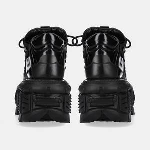 Scarpe da Donna Taglia Grande 4144, Stile Retrò Spagnolo Punk, Suola Spessa con Piattaforma, Suola in Schiuma, Allacciatura, Tacco Altissimo, Punta Rotonda, Casual - Product Image 4