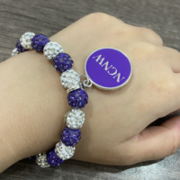 NCNW Symbol Charm Collection белый фиолетовый жемчуг Национальный Совет негритянских женщин эластичный браслет женские ювелирные аксессуары