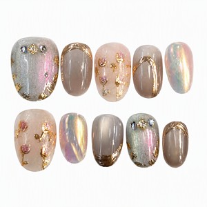Uñas Postizas Hechas a Mano, Francesas, de Cobertura Completa, Cortas, Cuadradas, Acrílicas, Decoración de Salón para Dedos - Product Image 1