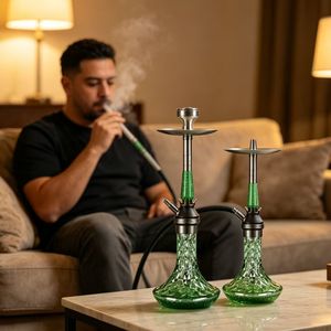 Accessoires portables pour chicha de style européen russe en aluminium de 19 pouces : tuyau, plateau et pinces - Product Image 5
