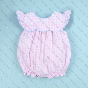 <span class=keywords><strong>Kaiyo</strong></span> Baby Mädchen Gingham-Strampler mit Riesenschleife, ärmelloser Sommer-Bodysuit für Kleinkinder, Sonnenanzug - Product Image 5