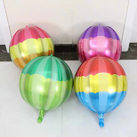 Ballons en aluminium colorés magiques en gros, design rayé rond, ballons 4D pour la décoration de fête d'anniversaire