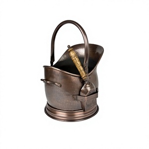 Copper <b>Coal</b> <b>Scuttle</b> Bucket With Shovel Highest Quality Customized Size Fireplace <b>Coal</b> Storage Bucket At Low Rate - Product Image 1