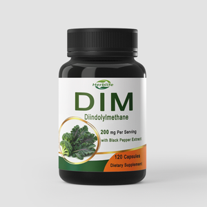 Capsules de DIM (Diindolylméthane) à Marque Blanche 200mg, avec Extrait de Poivre Noir, 120 Capsules par Flacon, Complément Alimentaire Quotidien - Product Image 1