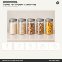 Contenants de stockage alimentaire personnalisés pour garde-manger, bocaux transparents en PET avec couvercles pour riz, flocons d'avoine, haricots, céréales, pâtes, organisation de la cuisine, vente en gros