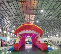 Tente tunnel gonflable tête de dragon avec éclairage LED, options de couleurs personnalisées, certifiée CE/TUV, décoration de fête en plein air