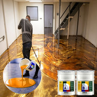 Résine époxy et durcisseur pour revêtement de sol en époxy pour béton, effet marbre brillant, auto-nivelant, 3D, artistique et métallique