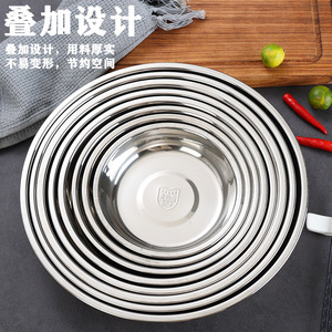 Plato Redondo de Acero Inoxidable 304 de 14cm, 16cm, 18cm, 20cm, 22cm, 24cm, 26cm, 28cm con Acabado Espejo para Hotel, Cocina Casera, Salteados y Barbacoa - Product Image 3