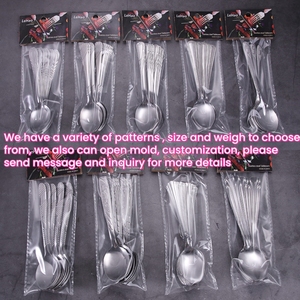 중동 시장 핫 세일 금도금 수저 스테인레스 스틸 8pcs 테이블 나이프 스푼 포크 헤드 카드 PVC 가방 포장 - Product Image 5