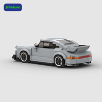 Ensemble de blocs nostalgiques gris, mini briques MOC, modèle de voiture de sport en PVC, cadeau, instructions en papier, ensembles de blocs de construction pour garçons