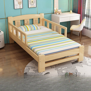Letto Moderno in Legno Massello per Bambini con Ringhiera Componibile, per Ragazzi e Ragazze, Letto Singolo Allargato per Principesse - Product Image 3