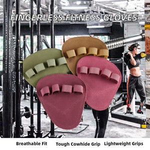 Guantes de fitness sin dedos de gamuza para levantamiento de pesas, agarres antideslizantes para entrenamiento en el gimnasio - Product Image 2