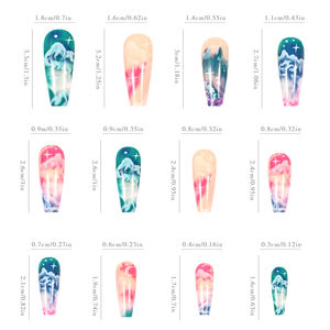 Long Coffin <span class=keywords><strong>Faux</strong></span> Ongles <span class=keywords><strong>Pastel</strong></span> Galaxy Press-On Nails avec Nuages, Lune et Étoile Design - Product Image 3