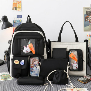 Sac à dos léger pour collégiens et lycéens, cinq pièces, grande capacité, pour les deux épaules - Product Image 2