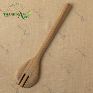 Cuchara y Tenedor Ranurados de Bambú Hechos a Mano, de Alta Calidad, Personalizados, Ecológicos, Duraderos, Estilo Clásico, Artículos de Cocina para Regalos - Product Image 2