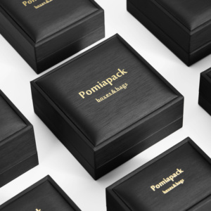 Tùy Chỉnh Cá Nhân Logo Đồ Trang Sức Màu Đen Đóng Gói Hộp Quà Tặng Nhẫn Vòng Đeo Tay Tai Đinh Vòng Cổ PU Da Wedding Hộp Đồ Trang Sức - Product Image 4