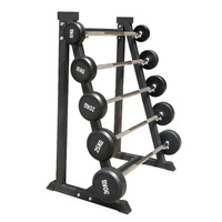Équipement de musculation commercial en gros, poids recouverts de caoutchouc, ensemble de barres d'haltères réglables, barre droite pour curls, 10/15/20/30/40/50 kg, fixe