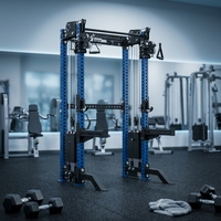 Dongli OEM DLR08 Station multifonctionnelle Smith Machine en acier inoxydable Rouge Blanc Noir pour usage domestique et commercial, Demi-cage de musculation