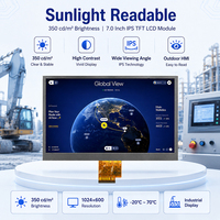 Modul LCD TFT IPS 7 Inci Kompatibel TM070DDHG03-40 1024x600 LVDS 350 Cd/m² Layar Kustom untuk HMI Industri