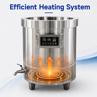 Marmite de cuisson ronde à gaz en acier inoxydable grande capacité pour la préparation de repas en série en cuisine centralisée
