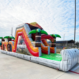 Pista de obstáculos inflable comercial de Jurassic Park para fiestas infantiles, casa de brinco inflable con pista de obstáculos para adultos - Product Image 4
