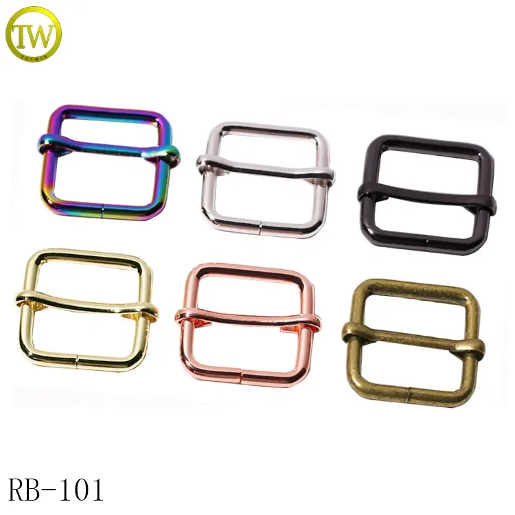 Wholesale 25mm double pin buckle zinc alloy handbag hardware adjustable clip buckle belt straps