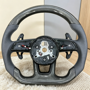 Volante de Fibra de Carbono para <span class=keywords><strong>Audi</strong></span> A3 A4 A5 A6 A7 TT Q3 Q5 Q7 RS TTS con Calefacción, Accesorios de Modificación Interior para Automóvil - Product Image 1