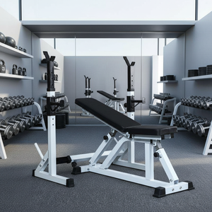 Banco de pesas plegable de acero ajustable y duradero para entrenamiento de fuerza, soporte para sentadillas y levantamiento de pesas en gimnasio - Product Image 5