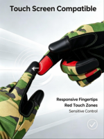 Gants en polyester camouflage vert HAIYI avec sangle de poignet réglable, doigts entiers, antidérapants, protection UV, pour le cyclisme et les sports de plein air