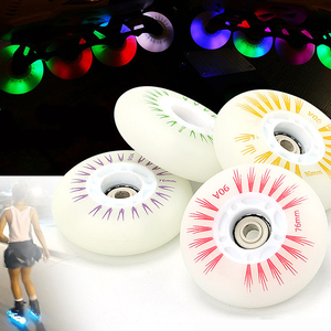 Patins à roulettes en ligne OEM avec roues LED 80 mm, patins à roulettes pour adultes et enfants, roues lumineuses changeantes de couleur sans batterie, roues en PU lumineuses - Product Image 1