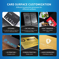 Tarjetas Metálicas de Lujo con Acabado Negro Mate, Grabado Láser de Logotipo, Acero Inoxidable, Aluminio, Tarjetas de Visita Metálicas Personalizadas en Blanco