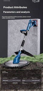 Tondeuse à gazon sans fil professionnelle à batterie avec poignée industrielle, réglable, pour bricolage - Product Image 4
