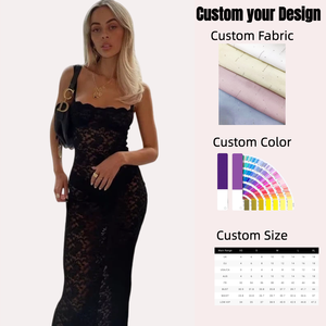 <span class=keywords><strong>Vestido</strong></span> sin Mangas Elegante Maxi para Mujer, Ropa de Verano, Nuevo Estilo Moderno, Sexy, Casual, Ajustado, Transparente, de Encaje, <span class=keywords><strong>Vestido</strong></span> de Fiesta de Diseñador - Product Image 1