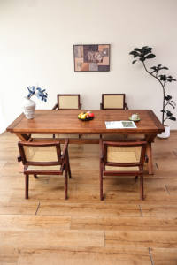 Mesa Larga de Teca Vintage, Estilo Retro del Sudeste Asiático, Mesa de Comedor Rectangular, Madera Sólida Ecológica Hecha a Mano para <span class=keywords><strong>Hotel</strong></span>, Villa o Hostal - Product Image 2