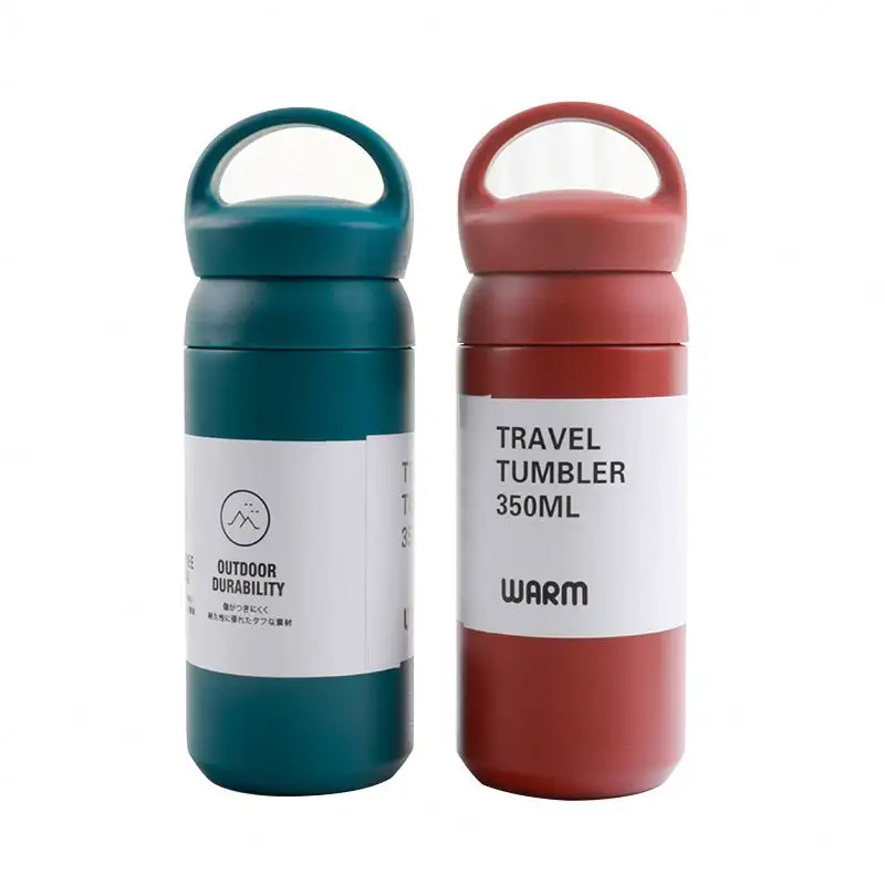 Food Grade Powder Coating Stainless Steel Drinking Water Bottle With Portable Handle Custom Double Walled Thermo Flask