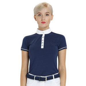 Camiseta Polo Ligera de Secado Rápido para Mujer, Corte Clásico, Poliamida/Nailon, para Equitación y Ciclismo - Product Image 5