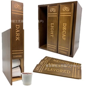 Caja de Almacenamiento para Cápsulas de Café en Forma de Libro de Madera, con Múltiples Compartimentos y Tapa Deslizante, Organizador de Escritorio - Product Image 2