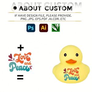 Mini-canard en vinyle personnalisé avec logo, forme personnalisée, son flottant, écologique, 14 couleurs, jouet de bain sûr pour le jeu aquatique, cadeau promotionnel - Product Image 2