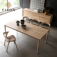 Chaise de salle à manger en bois de chêne massif avec accoudoirs en cuir PU, style nordique moderne, pour restaurant et hôtel
