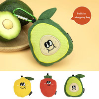 Logo personnalisé solide velours côtelé polyester dessin animé fruits pliable Shopping sac étanche RPET stockage Promotion réutilisable sac à main