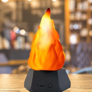 Hiện đại không thấm nước LED ngọn lửa mô phỏng ấm Trắng ABS đêm đèn USB có thể sạc lại hướng dẫn sử dụng nút pin hoạt động chiếu sáng - Product Image 6
