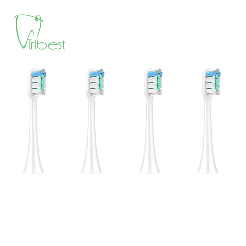 Tribest High Density Bristles Round Replacement Electric Toothbrush Head For Philips