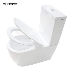 WC en céramique blanche lisse et propre, à double chasse d'eau, à couplage étroit, WC modernes pour salle de bain, commode - Product Image 5
