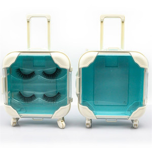 Lashbox di plastica dura personalizzato di lusso con vassoio a striscia Mini valigia 3D scatola di imballaggio con Logo ciglia sintetiche - Product Image 2